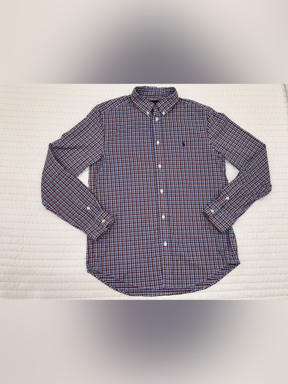 Ralph Lauren Plaid Button-Down Shirt in Blue and Red